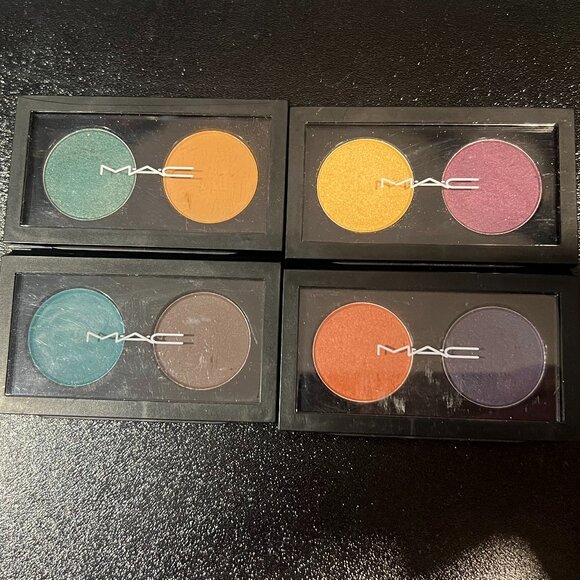 MAC Cosmetics 4 sets of eyeshadows (8 total) (swatched but barely used!) - Picture 1 of 4